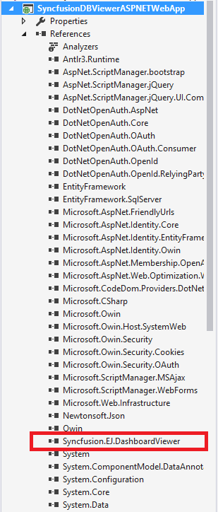 Dashboard Viewer assembly reference in project