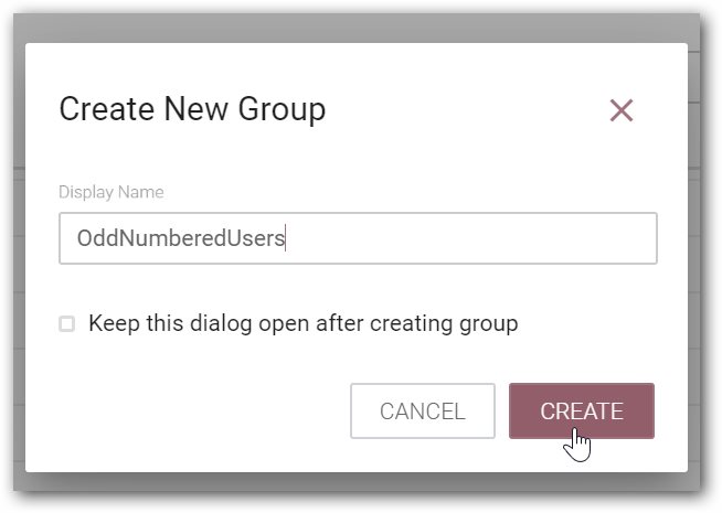 Create new group dialog
