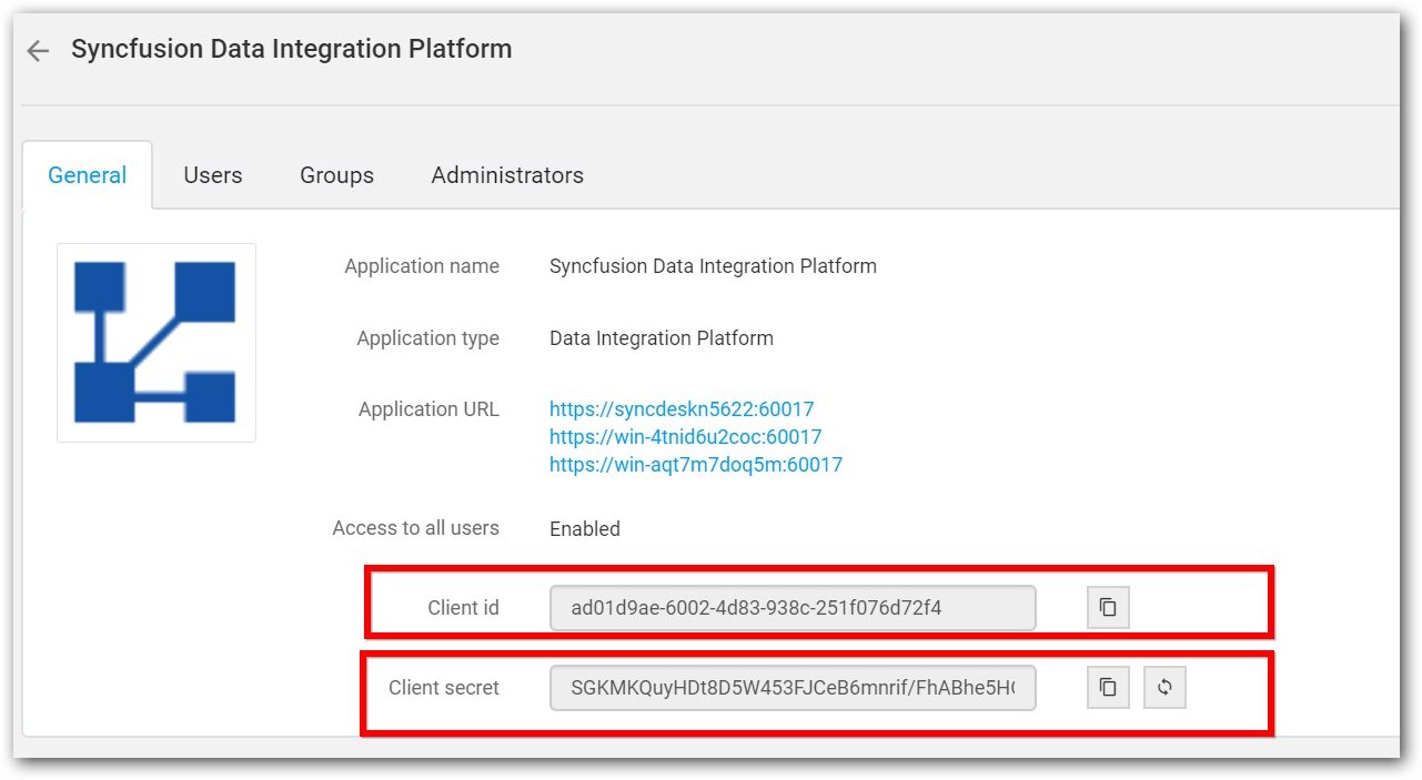 Copy client id in Data Integration Application