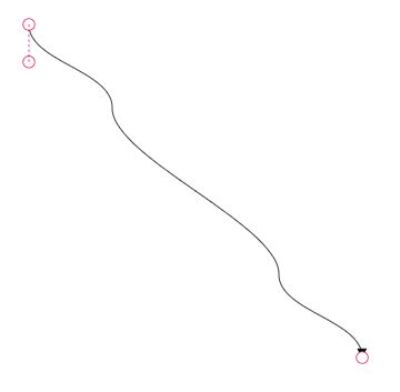 Source segment control points visible, others hidden