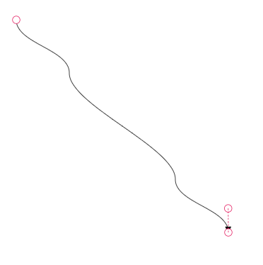 Target segment control points visible, others hidden