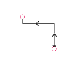 OpenArrow shape for connector segment thumb
