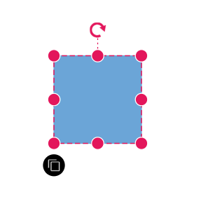 User handle aligned to bottom side at left position