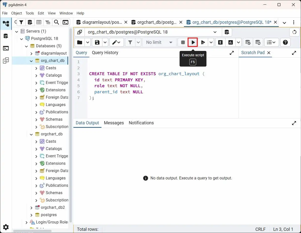 Create Table Query