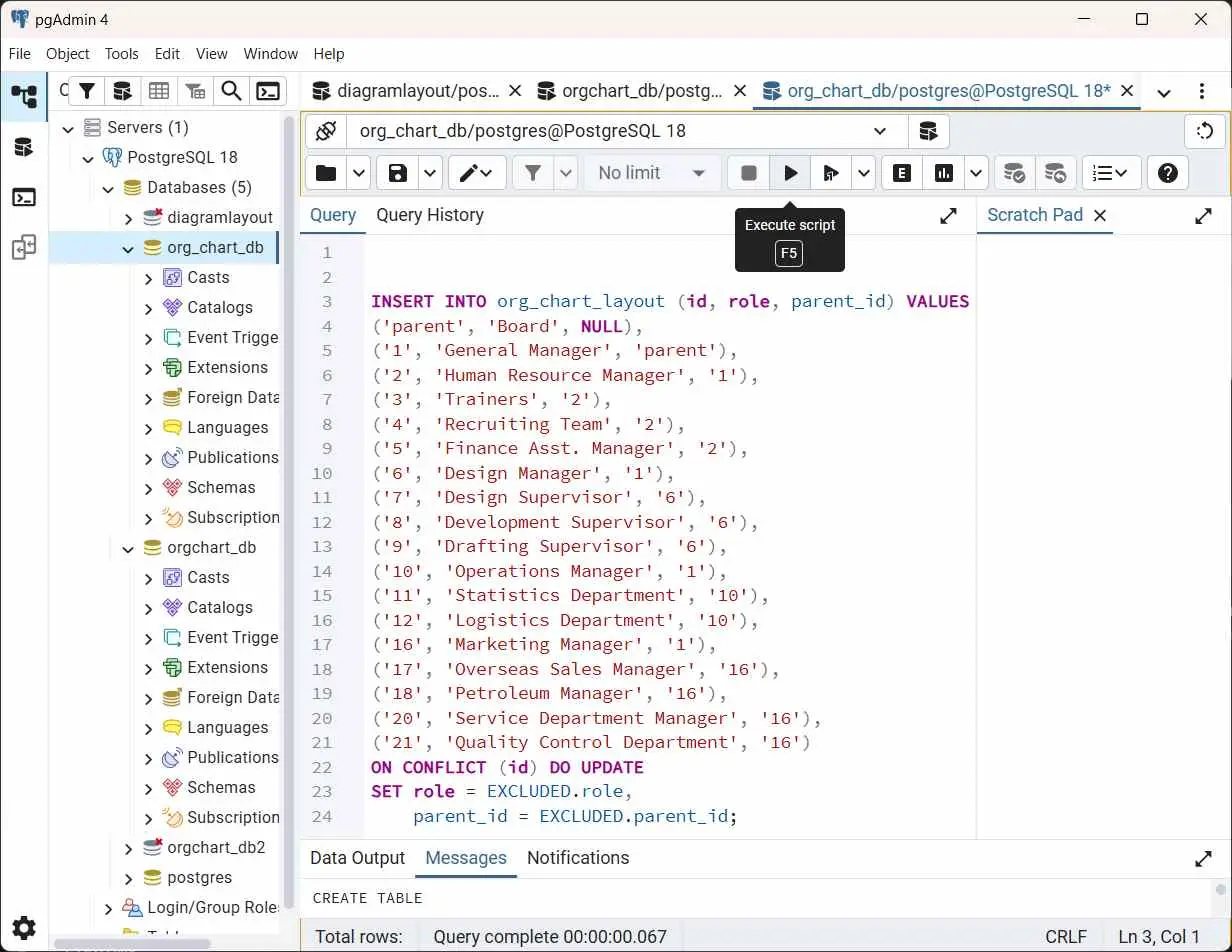 Insert Data Query