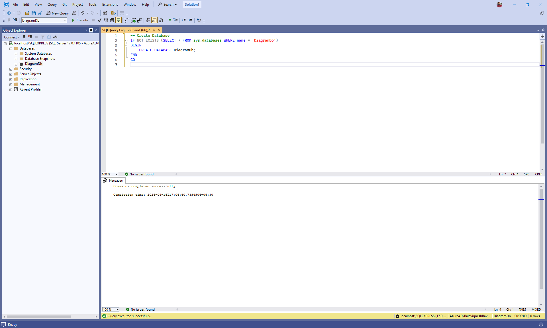 Creating the Database