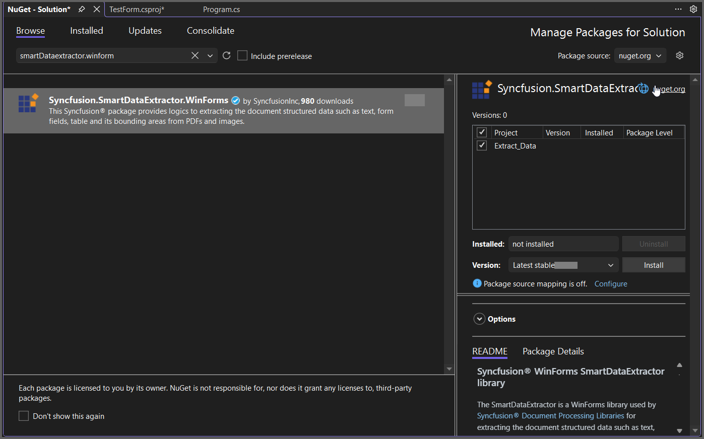 NET Framework NuGet package