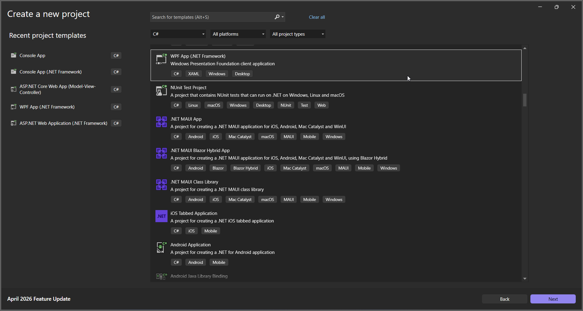 Create WPF sample