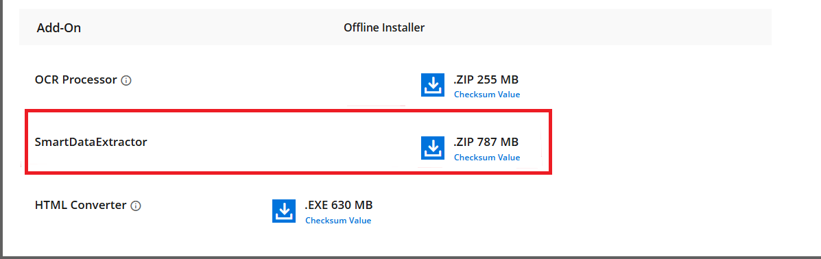 Extracted contents of the Syncfusion Data Extraction Add-On ZIP