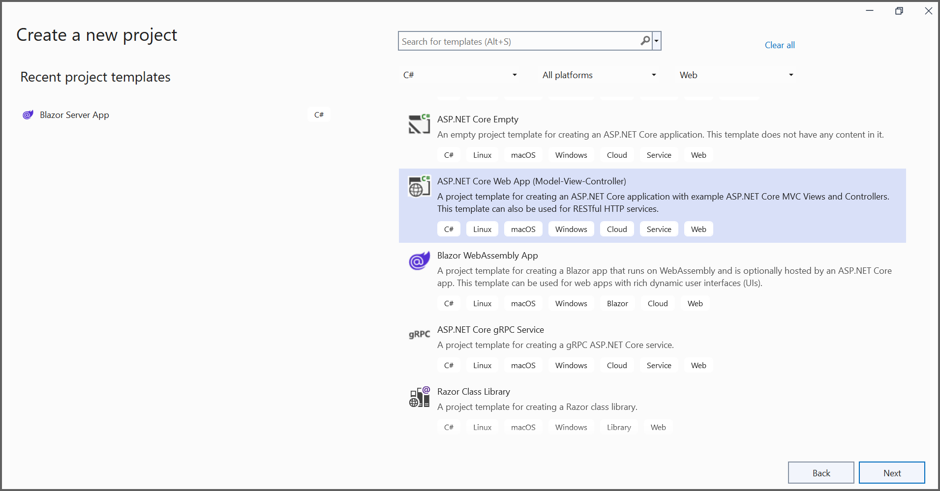 .NET Core sample creation step1