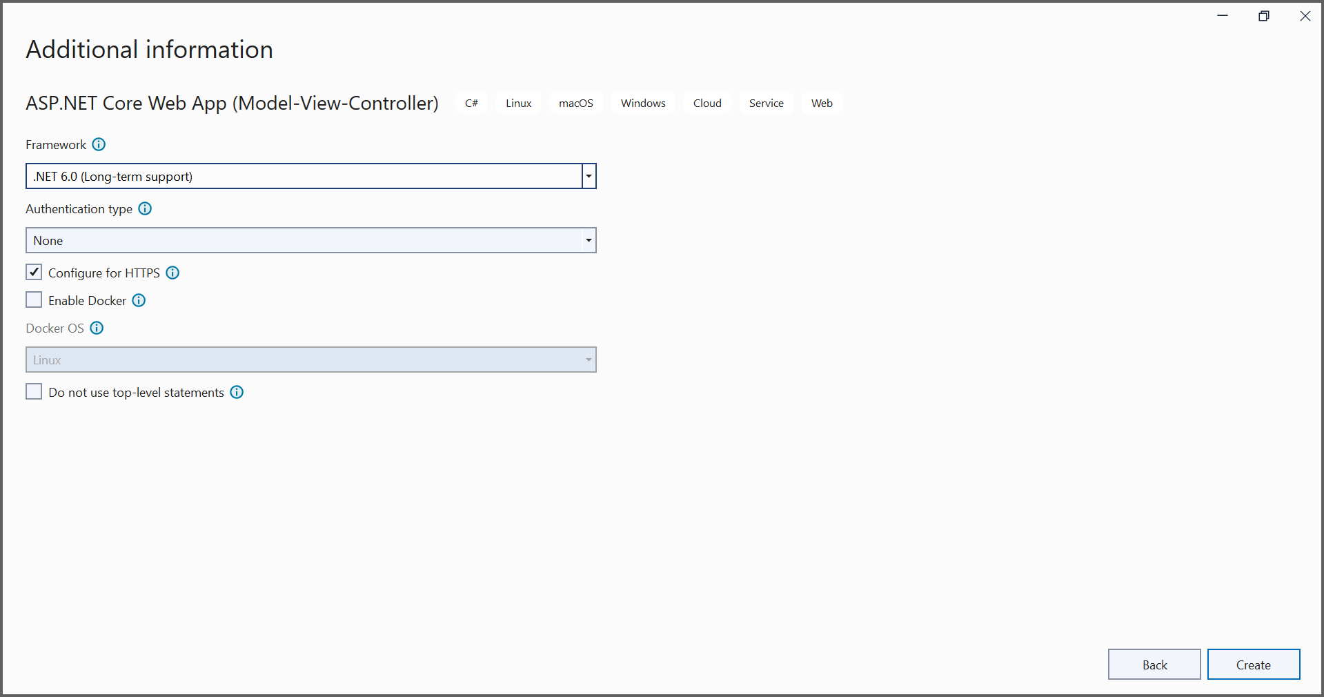.NET Core sample creation step3