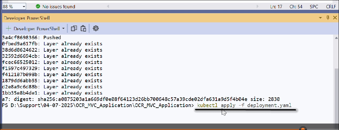 Deploy commands in docker file