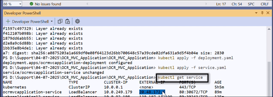 Service commands in docker file