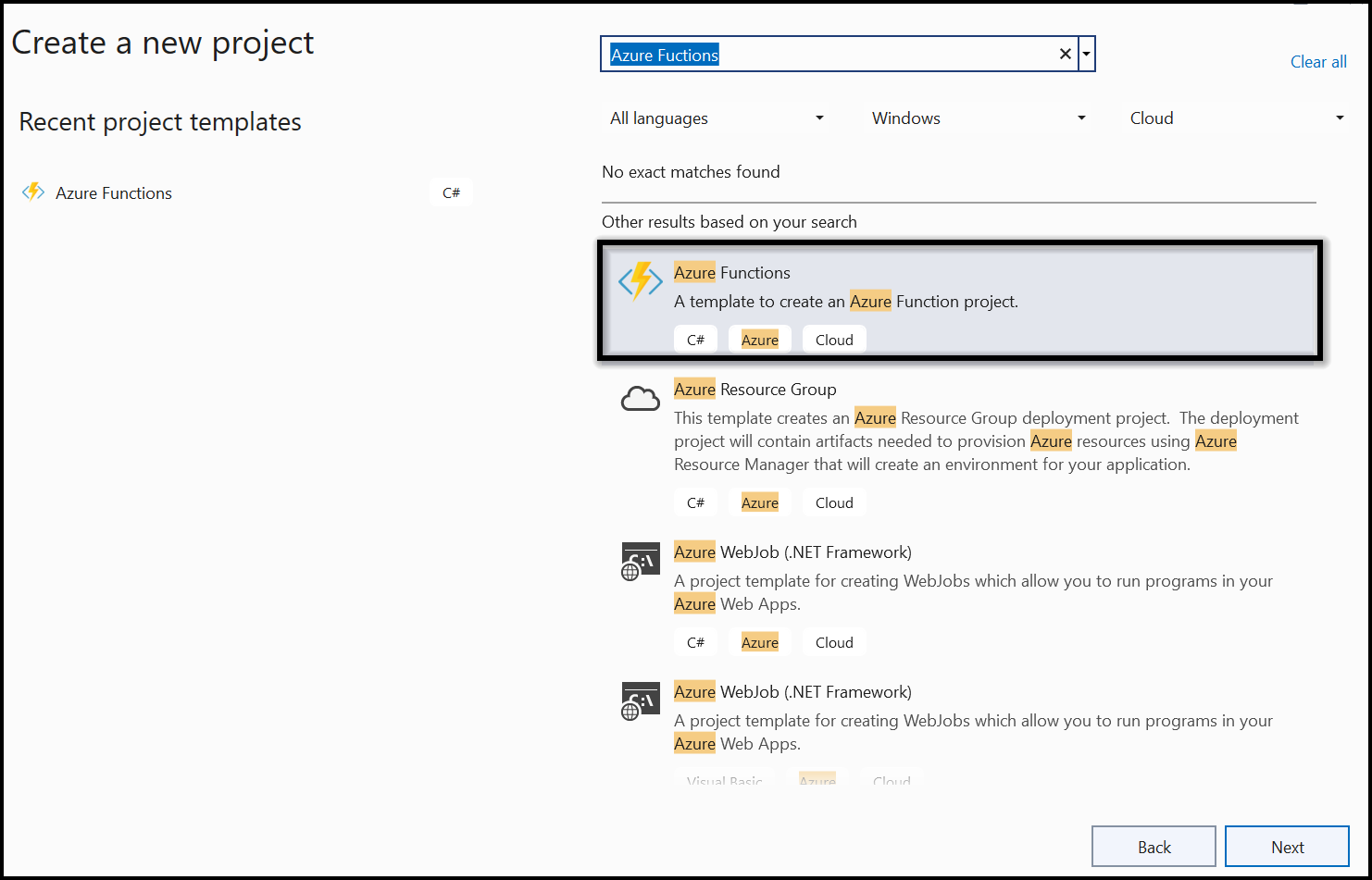 Create azure function project