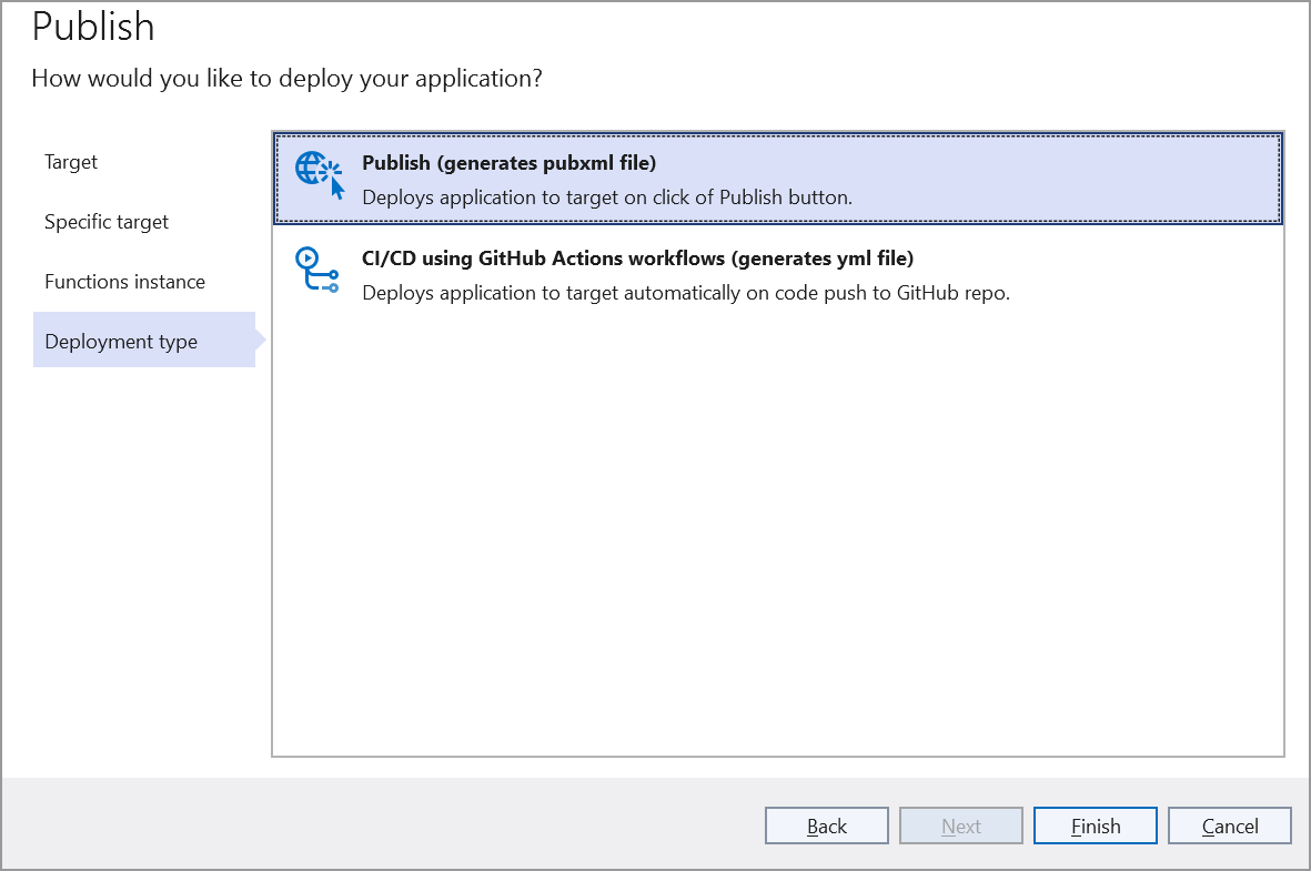 Create a Deployment type
