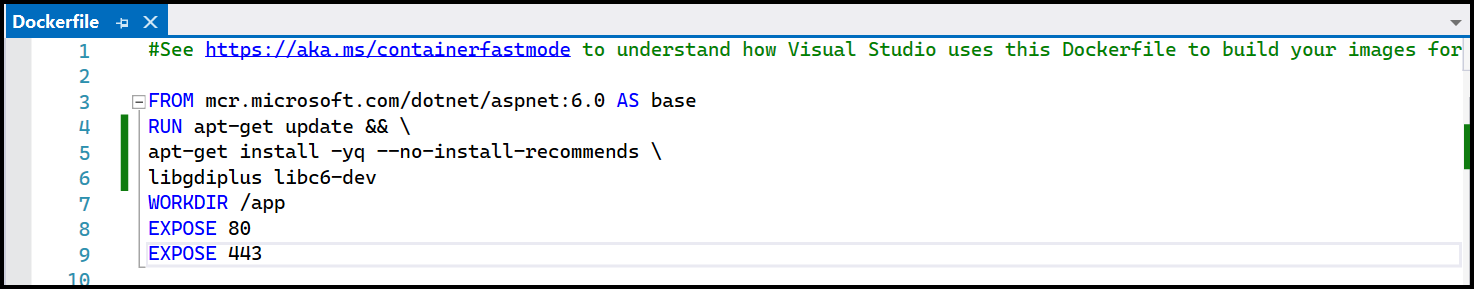 OCR commends in docker file