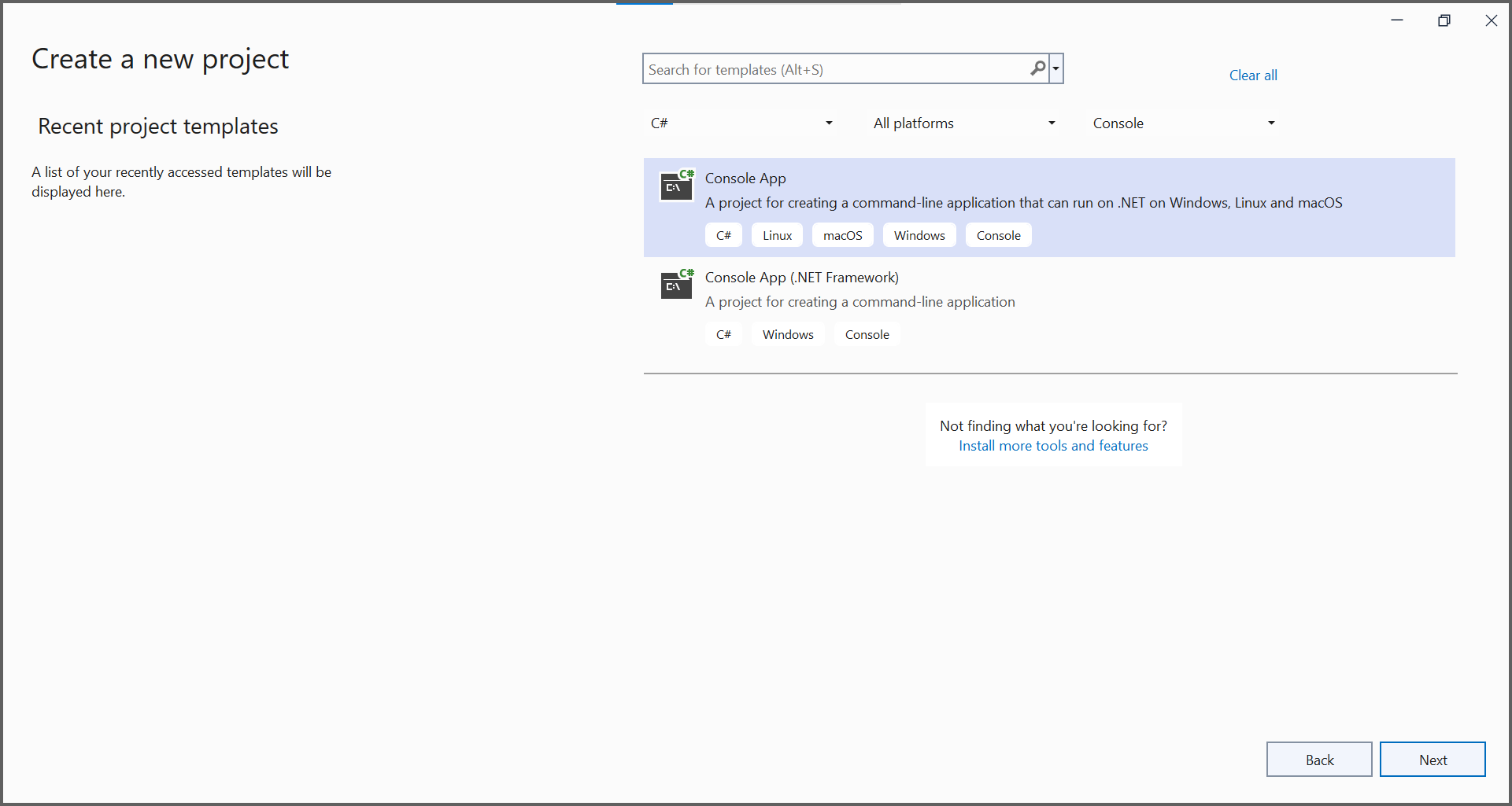 Create .NET console application