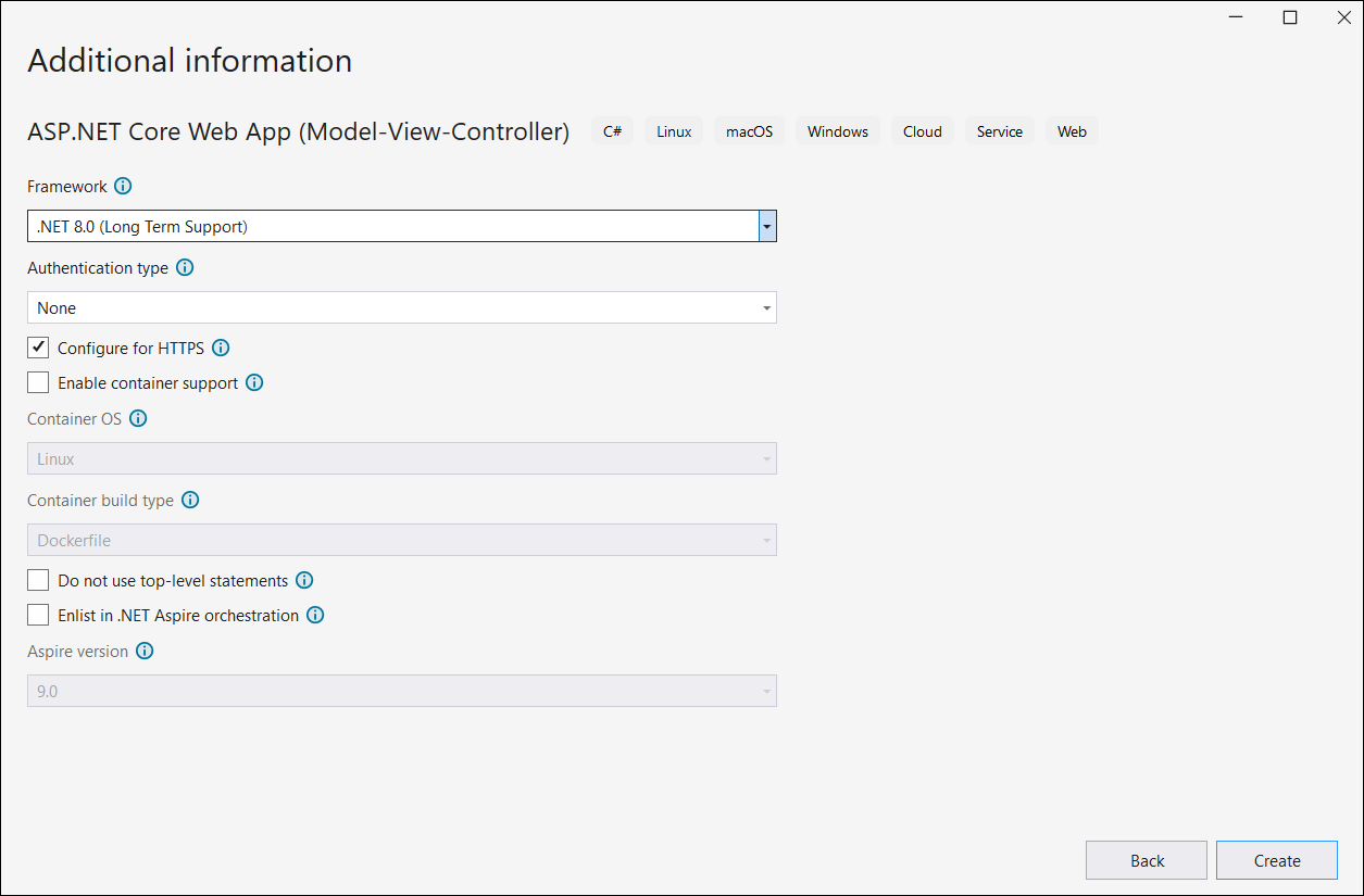 ASP.NET Core project configuration2