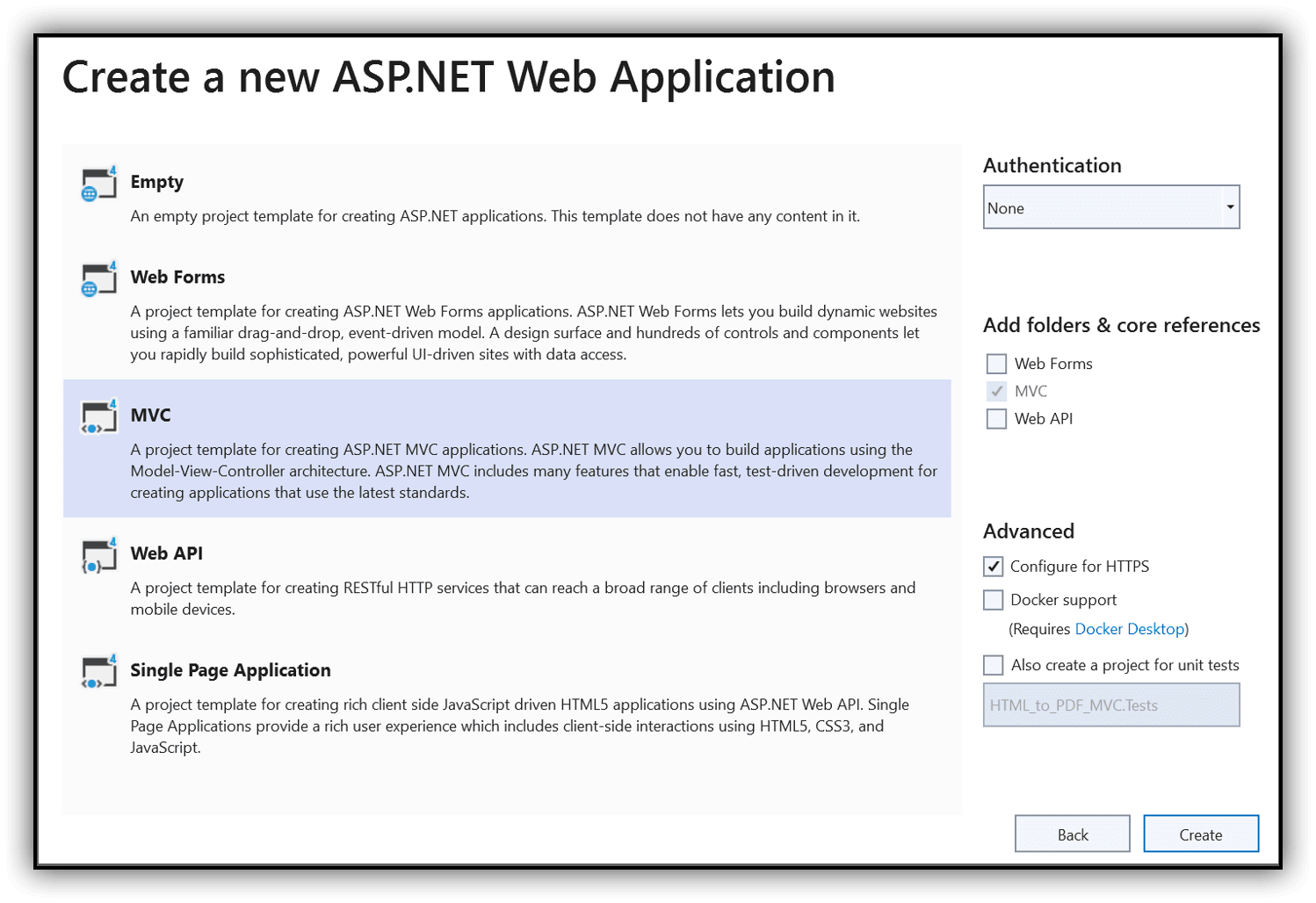 ASP.NET MVC project configuration2