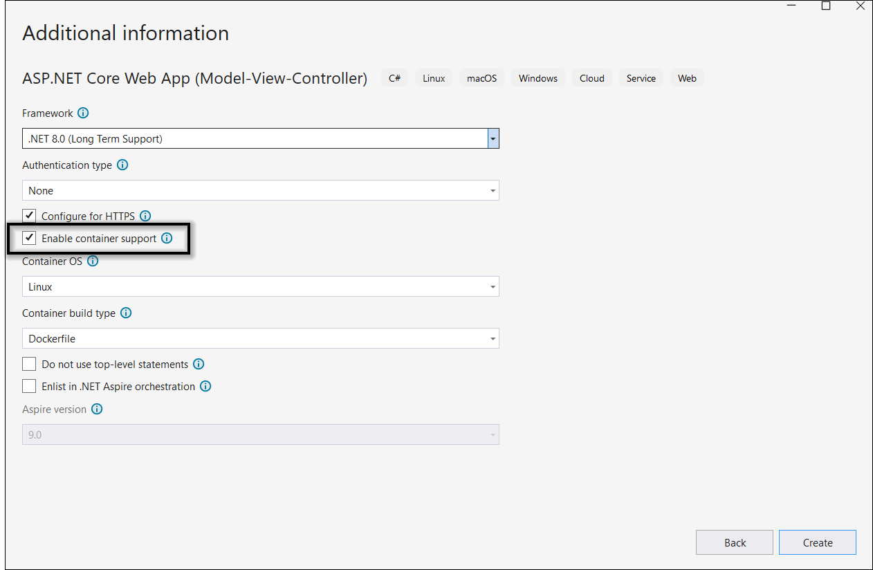 Set the docker target