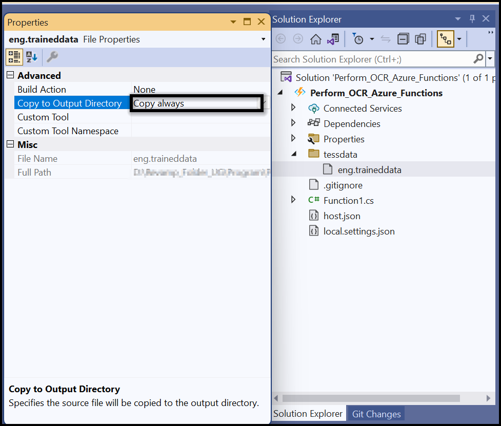 OCR Azure Functions Tessdata Store