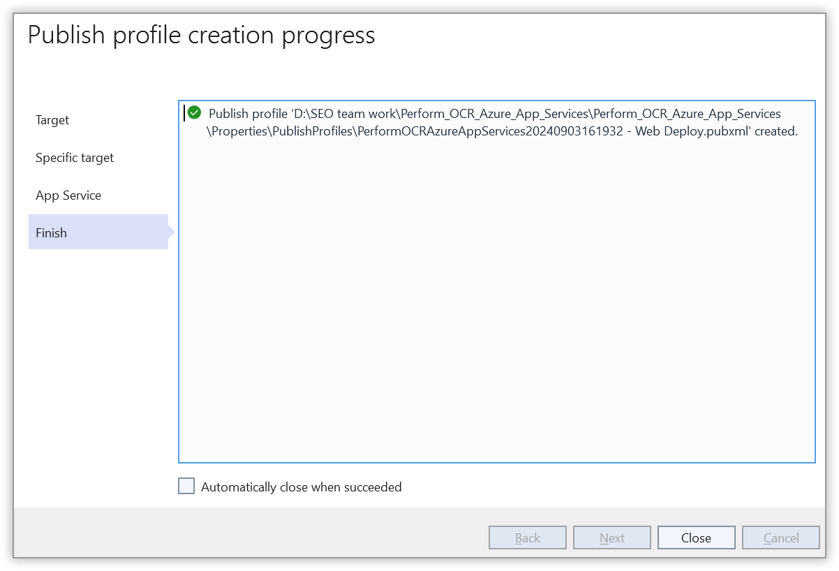 Create a ASP.NET Core Project