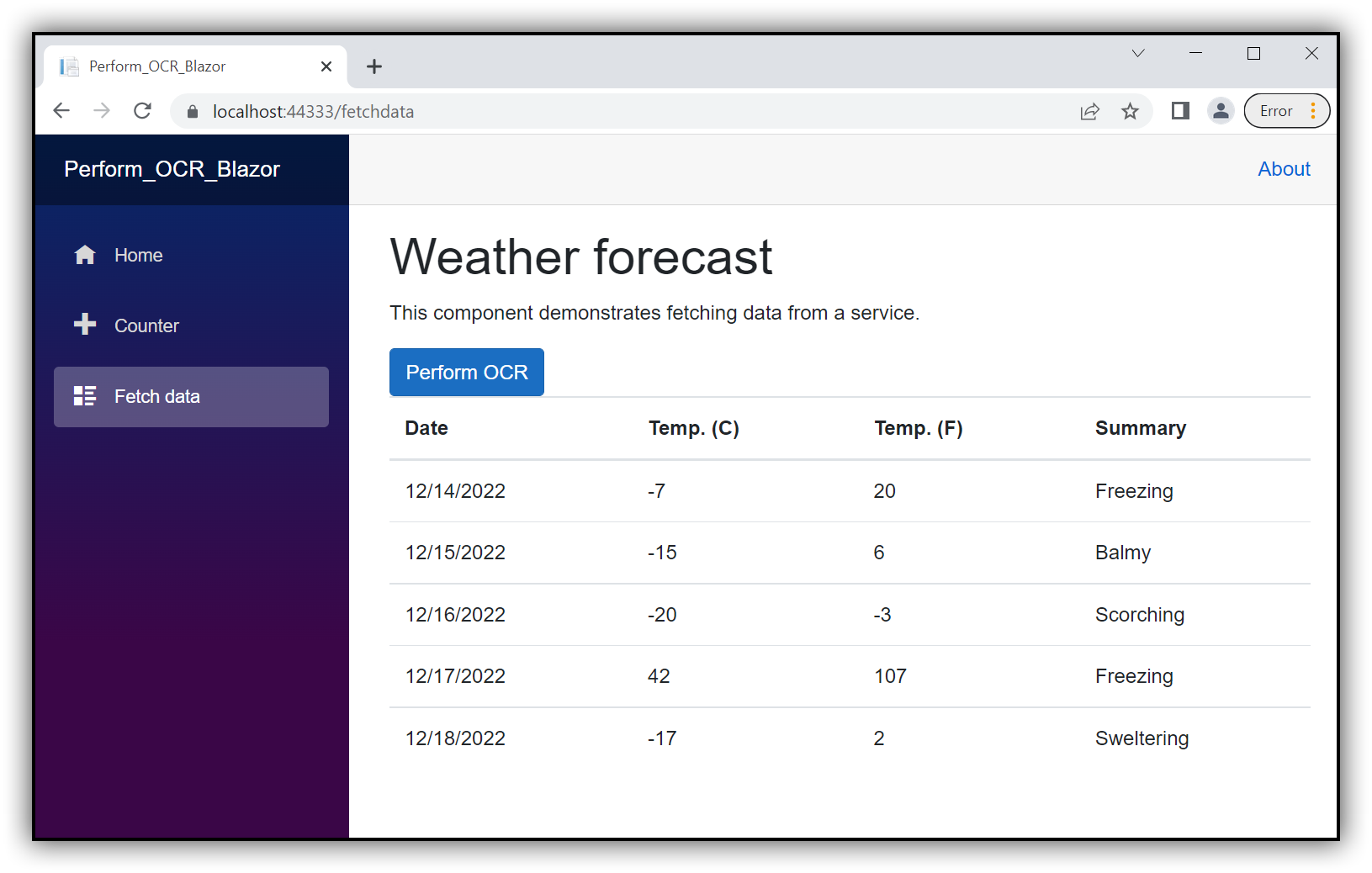 Blazor browser window
