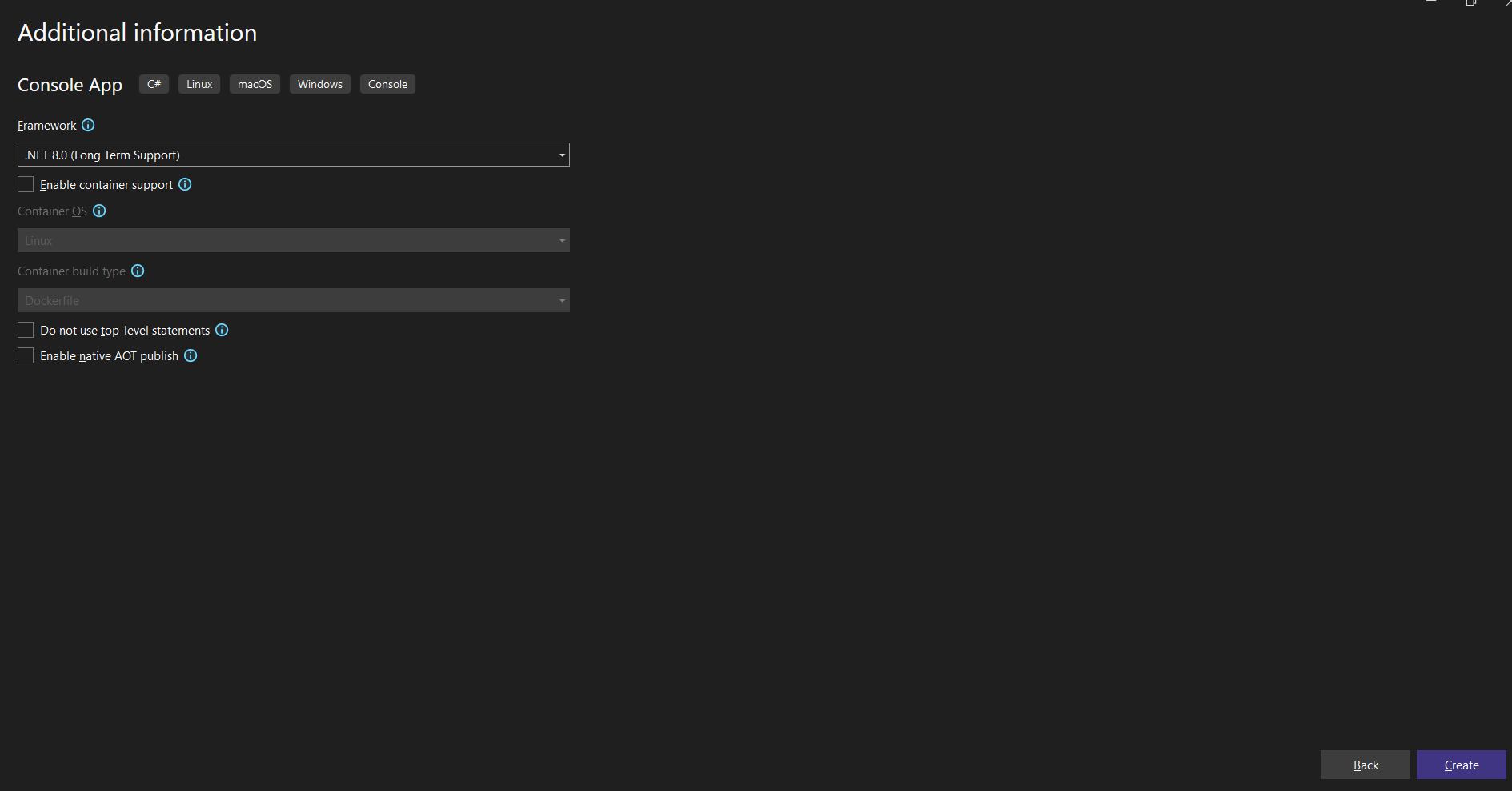 Framework version