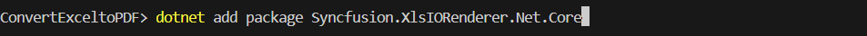 Install Syncfusion.XlsIORenderer.Net.Core NuGet Package