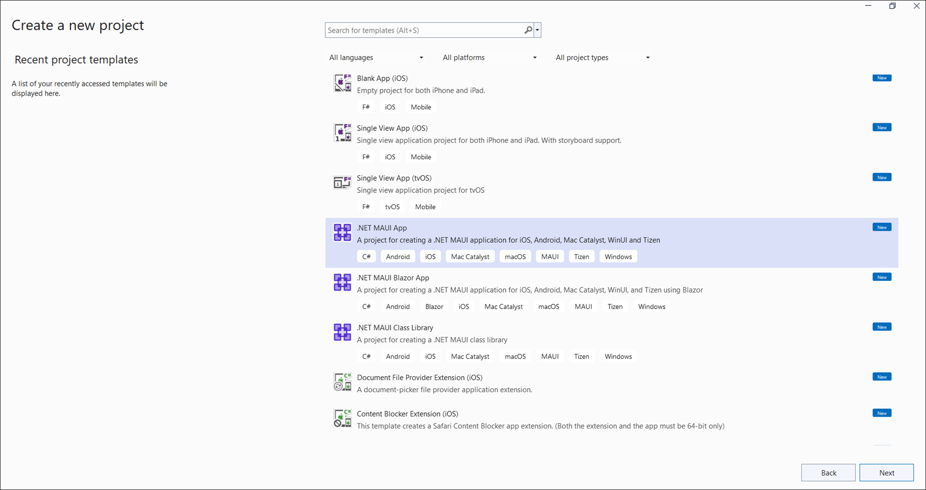 Create a .NET MAUI application in visual studio