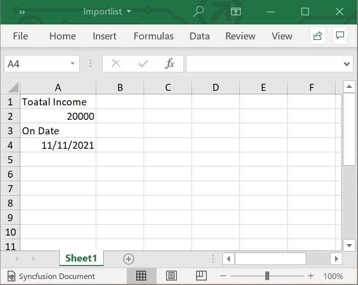Vertical importList output