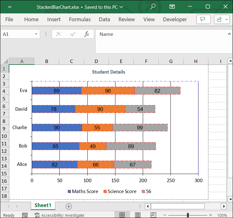 Customizing a stacked bar chart