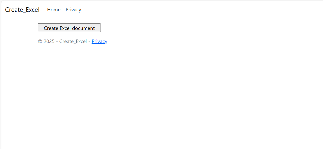 Click button to Create a Excel document