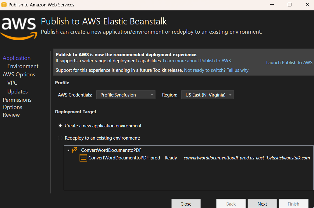 Deployment Target in AWS Ealastic Beanstalk