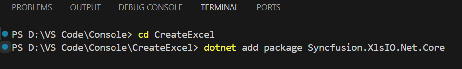Install Syncfusion.XlsIO.Net.Core Nuget Package