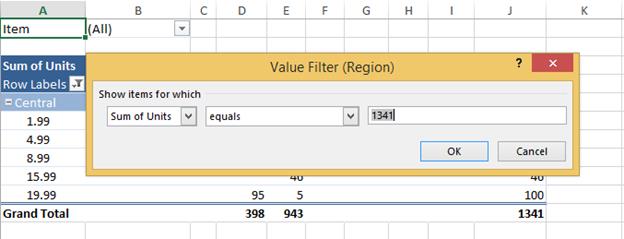 Applying value filters