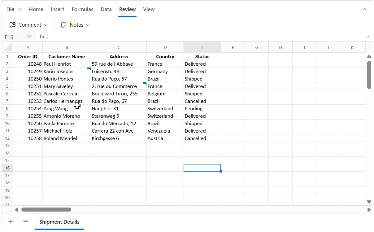 Resolve and reopen in Spreadsheet