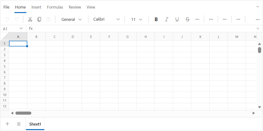 Blazor Spreadsheet