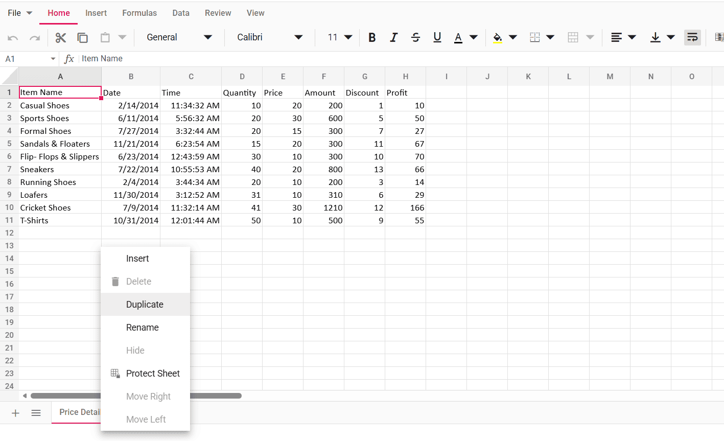 Duplicate sheet