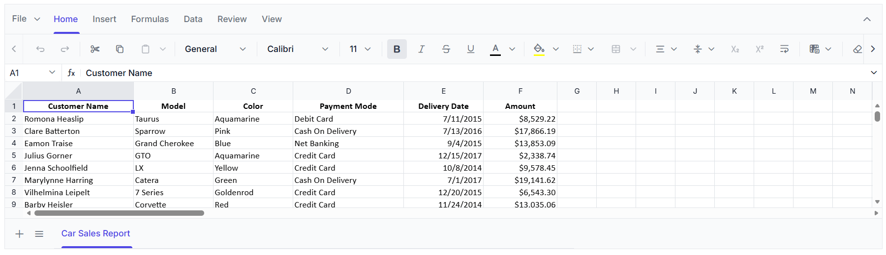 Spreadsheet Editor
