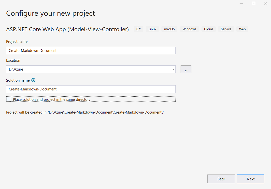 Configure your new project
