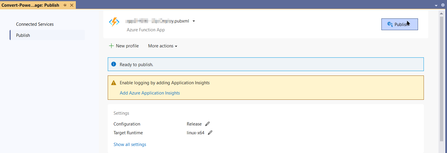 Click Publish Button