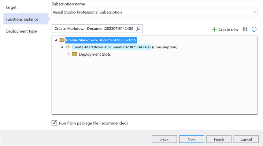 Creating app service