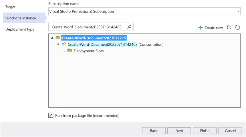Creating app service