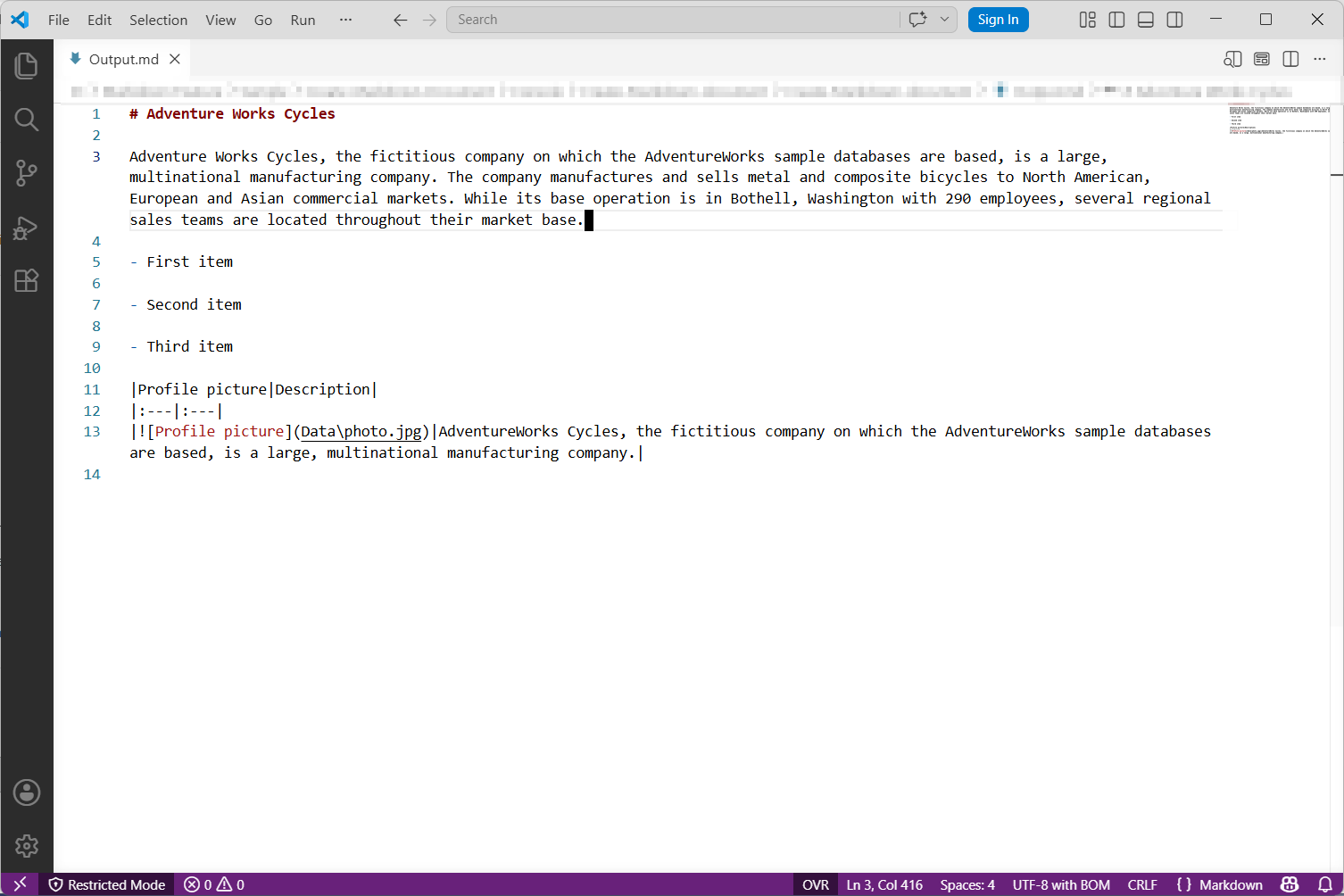 Creating a new Word document from scratch with basic elements