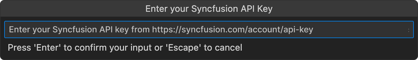 Syncfusion API key