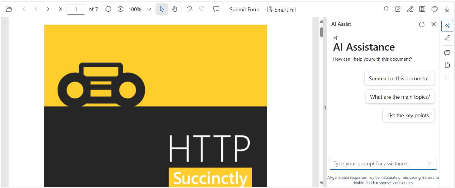 Blazor Smart PDF Viewer rendering a PDF document