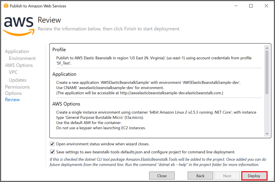 AWS Elastic Beanstalk Step13