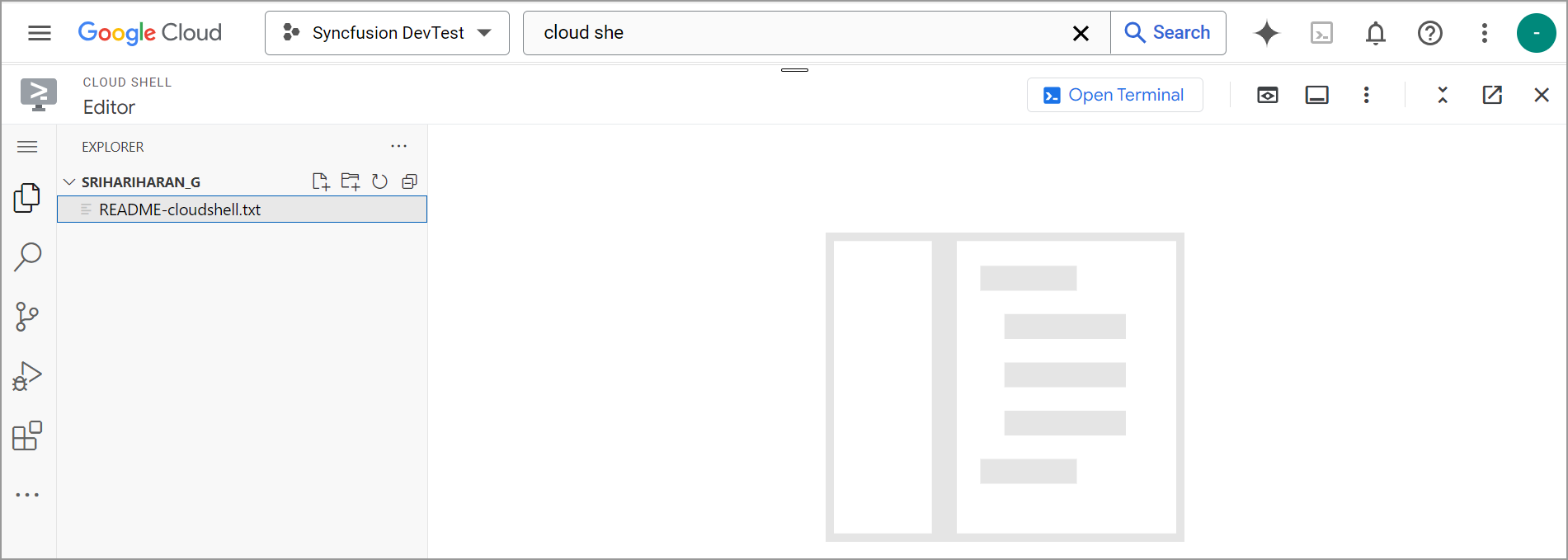 Cloud Shell editor