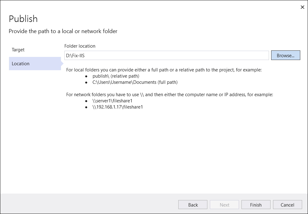 IIS Folder Path